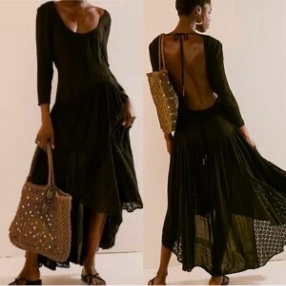 Free People Sea me maxi dress black size XS NWOT